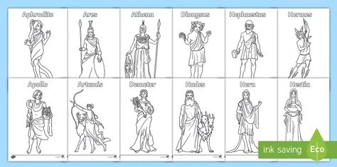 Mythology Coloring Pages, Poseidon Greek Mythology, Gods Of Olympus, Ancient Greek Gods, Colouring Sheets, Free Teaching Resources, Greek God, Greek Myths, History Lessons