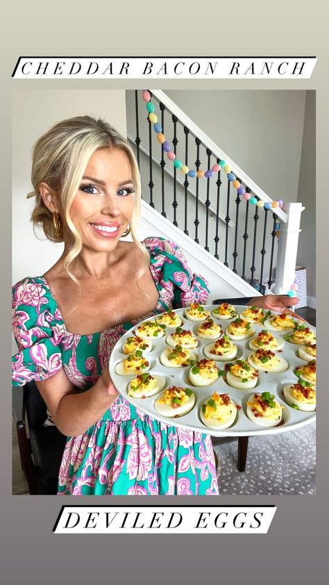 Macy Blackwell on Reels | Ranch Deviled Eggs, Macy Blackwell, Egg Hacks, Sandwich Bag, Bacon Ranch, Ranch Seasoning, Green Onion, Bacon Bits, Hoppy Easter