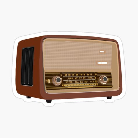 Vintage Retro Radio Show your retro vibes with this cool radio sticker. Available in other products like phone cases and laptop skins #vintage #radio #retro #sticker #am #fm #tunes #music #fmradio #tuner #speaker Retro Stickers Aesthetic, Radio Aesthetic, Radio Sticker, Old Stickers, Red Journal, Suitcase Vintage, Looks Retro, Vintage Upcycle, Upcycle Vintage