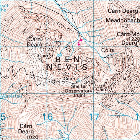 Ben-Nevis - Scotland - OS excerpt Os Maps, Ben Nevis, Sea Level, Cairns, Now Open, Business Plan, Great Britain, The Mountain, Card Craft