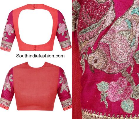 S Embroidery, Birds Embroidery Designs, Saree Blouse Neck Designs, Sari Blouse Designs, Indian Saree Blouses Designs, Silk Saree Blouse Designs, Ladies Blouse Designs, Elegant Blouse Designs, Unique Blouse Designs