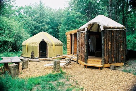 glamping yurts | guy mallinson-crafty camping-sauna yurt 01 : UK Glamping Holidays House Sauna, Camping California, Farm Retreat, Retreat Centre, Yurt Living, Canvas Bell Tent, Yurt Tent, Canopy And Stars, Woodland Retreat