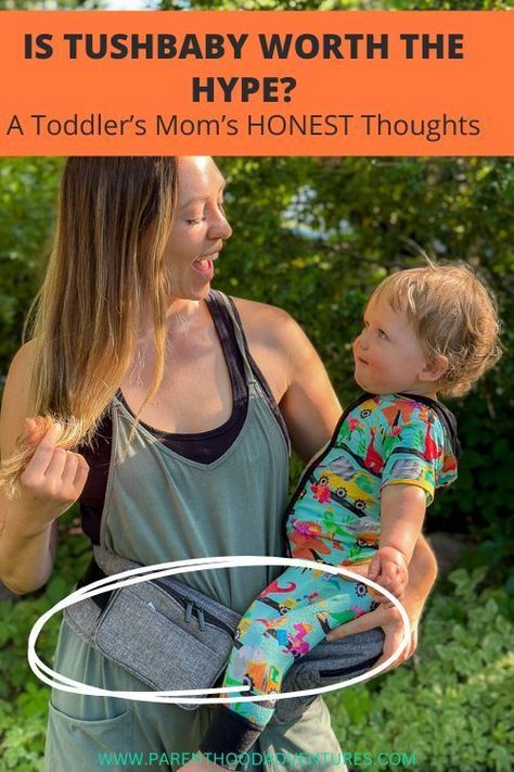 are you considering the Tushbaby Hip Carrier to carry your toddler around? As a mom of a large size toddler, here's my very honest thoughts about the well-loved hip carrier to help you decide if it's for you, too. #Tushbaby Diy Baby Carrier, Toddler Carrier, Large Crowd, Baby Seat, The Hype, Baby Carrier, Better Love, Family Travel, The Well