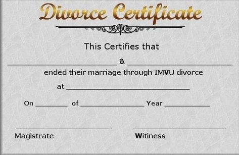 Divorce Papers Funny, Divorce Contract, Marriage Papers, Divorce Certificate, Best Friend Application, Platonic Marriage, Friend Application, Funny Certificates, Funny Awards