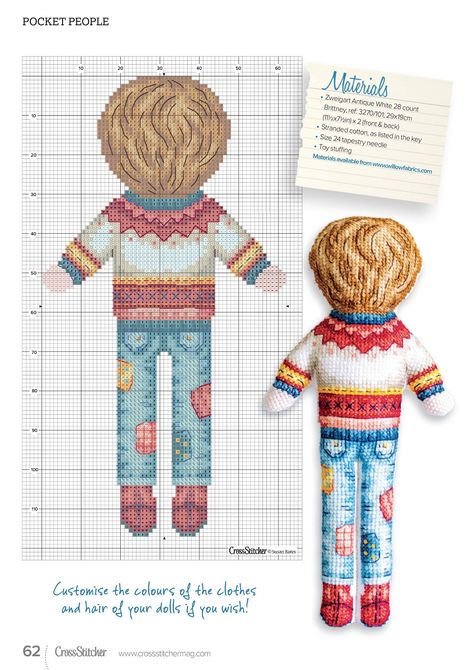 Stitch Doll, Cross Stitch Magazines, Cross Stitch For Kids, Doll Making, Cross Stitch Designs, Cross Stitch Embroidery, Embroidery Stitches, Needlework, Cross Stitch Patterns