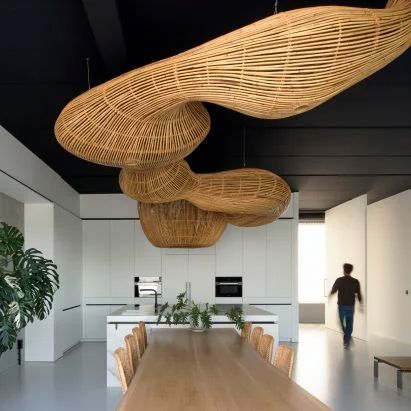 Interior design | Dezeen Concrete Office, Sustainable Art, Face Lift, Office Set, Milan Design Week, Design Strategy, Rattan Furniture, Ceiling Design, Light Fittings