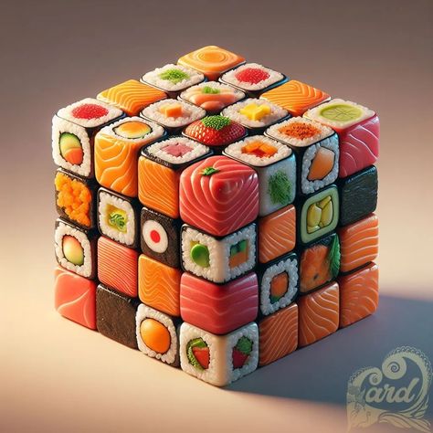 https://card9.com/ai/a-rubik-039-s-cube-sushi Cube Sushi, On Instagram, Quick Saves, Instagram