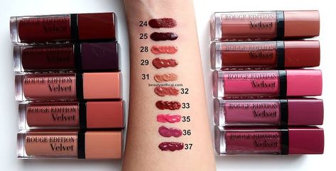 Bourjois 35 velvet Bourjois Rouge Velvet Lipstick, Kylie Jenner Short Hair, Bourjois Lipstick, French Cosmetics, Best Lipstick Color, Velvet Lipstick, Best Lipsticks, Lipstick Collection, Lipstick Swatches