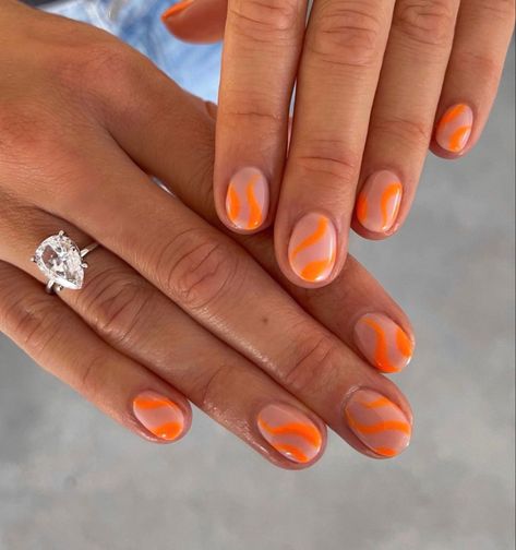 Summer Vacation Nails, Do It Yourself Nails, Orange Nail Art, Orange Nail Designs, Bright Summer Nails, Aesthetic Nails, Nails Aesthetic, Summery Nails, Vibrant Nails