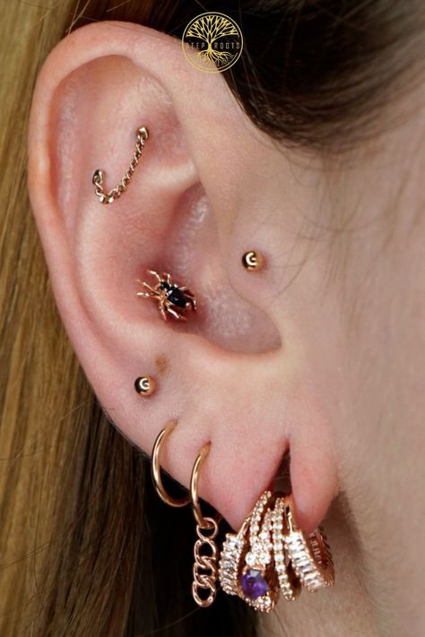 Ear Piercing Inspiration, Roots Tattoo, Piercing Inspiration, Buddha Jewelry, Deep Roots, Conch Piercing, Ear Piercing, S Tattoo, Body Mods