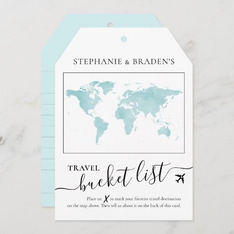 Bucket List Travel Advice Tag Shape Cards Teal Hunter Wedding, Bucket List Travel, Wedding Advice Cards, Travel Theme Wedding, Sweet 16 Birthday Party, Travel Theme, Advice Cards, Shaped Cards, Guest Book Alternatives