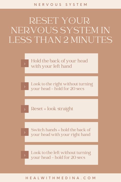 Working to heal your nervous system can be hard work. Use these steps to reset your somatic nervous system. Try it out between meetings or when you need a pick me up! Somatic Work Out, How To Heal Your Nervous System, Somatic Breathwork, Somatic Nervous System, Somatic Workout, Somatic Exercise, Nervus Vagus, Reduce Cortisol, Self Sabotaging