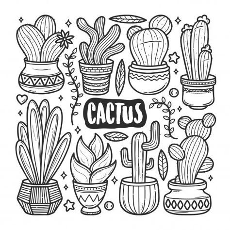 Cactus icons hand drawn doodle coloring | Premium Vector #Freepik #vector #flower #floral #hand #cartoon Cactus Doodle Art, Coloring Doodles, Cactus Doodle, Hand Cartoon, Hand Drawn Doodles, Cactus Vector, Cactus Drawing, Arte Doodle, Cartoon Eyes