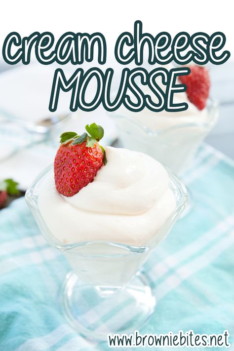 Cream Cheese Mouse Cake Filling, Cream Cheese Desserts Easy, Cream Cheese Mousse, Mousse Recipes Easy, Cheese Mousse, Cheese Pudding, Cream Cheese Desserts, Ice Cream Dishes, Easy Cream