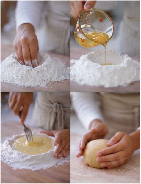 How to Make Pasta by Hand | Our step by step guide on Williams Sonoma Taste Pasta By Hand, Make Fresh Pasta, Homemade Pasta Dough, Pasta Dough Recipes, Homemade Pasta Recipe, Make Pasta, Make Bread, Homemade Noodles, Making Pasta