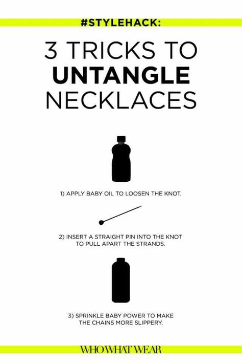 Untangle Necklace, Necklaces Diy, Necklaces Ideas, Jewelry Hacks, Diy Hack, Jewelry Knowledge, Inexpensive Jewelry, Easy Tricks, Jewelry Styling