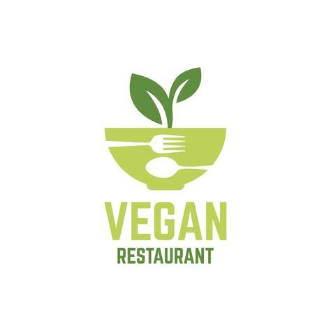 Vegan Restaurant logo vector on white background Vegan Restaurant Logo, Restaurant Logo, Vegan Restaurants, Logo Restaurant, Vector Logo, Vector Art, White Background, Logo Design, For Free