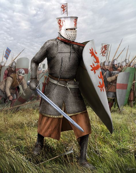 Adam de Walincourt (Early 13th Century), Robbie McSweeney 12th Century Knight, Welsh Knight, 13th Century Armor, 13th Century Knight, Medieval Knight Art, Medieval Infantry, European Knight, 13th Century Clothing, Western Armor