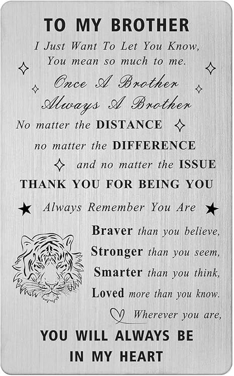 Amazon.com: LGQDYMZ Brother Birthday Card Gifts from Sister - Big Little Brother Gifts - Funny Brother Birthday Wedding Graduation Wallet Card Gifts : Clothing, Shoes & Jewelry Brother Birthday Quotes Special, Funny Brother Birthday, Happy Birthday Brother From Sister, Happy Birthday Brother Funny, Brother Birthday Gifts, Happy Birthday Big Brother, Best Gift For Brother, Birthday Brother Funny, Birthday Message For Brother