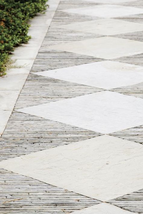 Diamond paving pattern | The Cedars, by Nelson Byrd Woltz Pavement Design, Paving Pattern, Paving Ideas, Paving Design, Garden Paving, Garden Path, Garden Pathway, Outdoor Inspirations, Outdoor Rooms