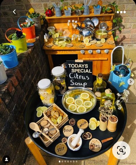 Potion Station Eyfs, Forest Schools Eyfs, Curiosity Approach Eyfs Garden, Eyfs Curiosity Approach, Curiosity Approach Mud Kitchen, Mud Kitchen Activities Eyfs, Curiosity Tuff Tray, Sensory Area Eyfs, Curiosity Approach Tuff Tray