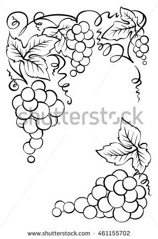 Wine Glass And Grapes Drawing, Grape Wine Drawings, Wine Grapes Drawing, Grape Vines Art, Grape Drawing, Leaf Sketch, Vine Drawing, Metal Art Jewelry, Pencil Drawings Of Flowers