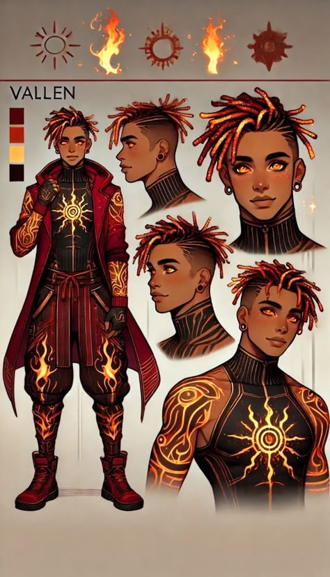 Supervillian Oc Character Design, Fire Character Design Male, Celestial Deity, Genasi Dnd, Fire Character Design, Fire Oc, Game Character Concept, Line Tattoo Ideas, Hero Character