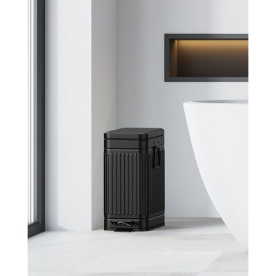 This trash can has a matte embossed finish, bringing a stylish and modern design to your space. The trash can lid has a damping device for delayed closing, which allows the lid to close quietly by itself every time. It is easy to use, saves indoor space, and can be well integrated into every corner. It is a little helper in our lives. It is very suitable for use in relatively small spaces, which can maximize the use of indoor space. Suitable for bathrooms, kitchens, bedrooms, living rooms, offic