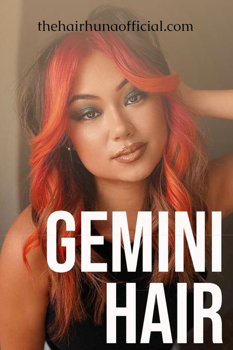 Harness that Gemini Energy: wild n' free. Gemini Hair Color, Gemini Energy, Gemini Hair, Vivid Hair Color, Gemini Woman, Hair Trend, Clean Hair, Two Faces, Color Inspo