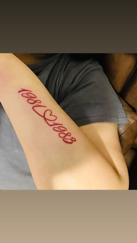 red ink tattoos #redinktattoo Red Name Tattoos For Women, 1 Of 1 Tattoo Red Ink, Red Name Tattoo, Small Red Tattoo, Matching Relationship Tattoos, Red Flower Tattoos, Matching Tats, Favorite Tattoos, Cross Tattoos For Women