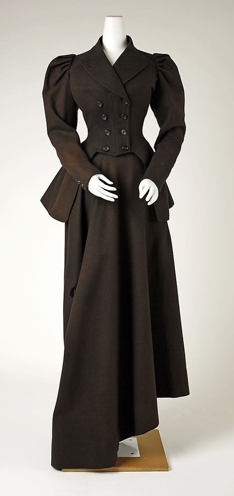 Riding Habit 1894, American, Made of wool Riding Habit, 1890s Fashion, Victorian Costume, 19th Century Fashion, Period Outfit, Costume Institute, Antique Clothing, Edwardian Fashion, Historical Costume