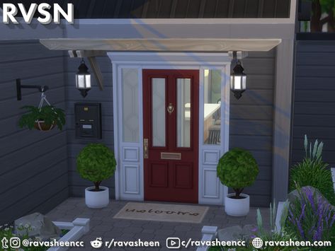 The Sims Resource - Straight Trellin' Curb Appeal Set Sims 4 Front Door, Curb Appeal Porch, Pelo Sims, Chic Kids, Feng Shui Tips, Square Sink, Quote Decor, Large Coffee Tables, Door Sets