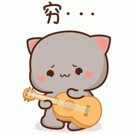 Trying not to think about her when you miss her so much, never seems to work. Mitao Cat, Mochi Cat, Peach Cat, Cute Cat Illustration, Chibi Cat, Cute Bear Drawings, Cute Kawaii Animals, Cute Cartoon Images, Cute Animal Drawings Kawaii