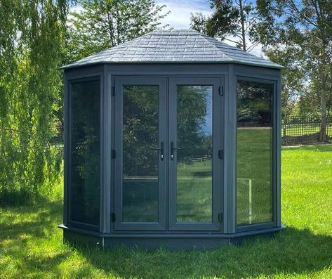 Summer Houses From Composite Garden Buildings Large Garden Summer House, Octagonal Summer House, Summerhouse With Side Shed, Insulated Garden Room, Treated Timber, Concrete Posts, Gable Roof, Low Maintenance Garden, Garden Buildings