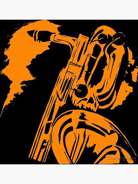 "Baritone Sax Painting" Art Print by CharlieLondon | Redbubble Saxophone Painting, Bari Sax, Baritone Saxophone, Baritone Sax, Jazz Art, Relief Printing, Paintings Art Prints, Glossier Stickers, Bari