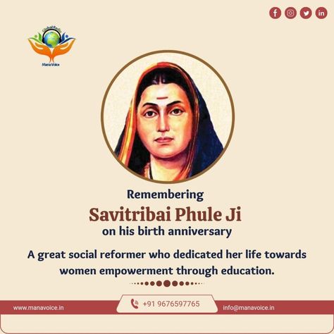 Remembering Savitribai Phule Ji on her Birth Anniversary #ManaVoice #manavoiceyouth #ManaVoiceTeam #manavoicewomen #SavitribaiPhule #SavitribaiPhulePuneUniversity #BirthAnniversary Savitribai Phule Birth Anniversary, Savithri Bai Phule, Savitribai Phule Images Hd, Savitri Bai Phule Images, Savitribai Phule Jayanti, Savitribai Phule, All God Images, Pictures Of Shiva, Happy New Year Greetings