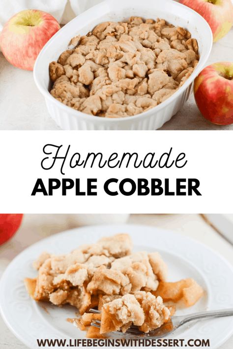 This easy and healthy Apple Cobbler recipe made with soft and gooey apples is the right way to start your fall. Pair this homemade apple cobbler with cinnamon for a perfect dessert with the family. Apple Crisp Recipe Without Oats, Apple Cobbler Topping, Healthy Apple Cobbler, Homemade Apple Cobbler, Crisp Recipes, Easy Apple Crisp, Apple Cobbler Recipe, Desserts With Few Ingredients, Easy Apple Crisp Recipe