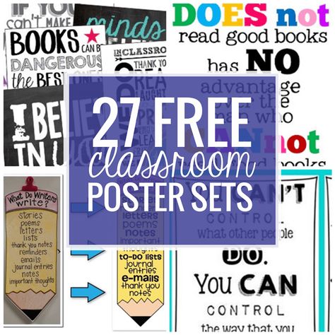 Add some color and inspiration with classroom posters. Here are 27 free classroom posters sets for and grade level! These instant download poster sets cover inspirational quotes, learning quotes, curricular content and even classroom management. There’s no shortage of great teaching tips for sprucing up your classroom. If you’re looking for something different – I've got your back! Check out these 21 classroom organization labels and tags, how to DIY cute storage boxes or how to DIY your classro Classroom Organization Labels, Quotes Learning, Classroom Posters Free, Printable Classroom Posters, Classroom Motivation, English Posters, Diy Organizer, Writing Rubric, School Poster