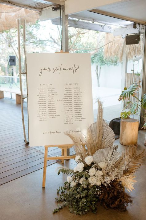 Seating Chart Flowers, Flowers Neutral, Islamorada Wedding, Monochromatic Wedding, Wedding Table Seating Chart, Beach Wedding Tables, Table Seating Chart, Wedding Table Seating, Seating Plan Wedding