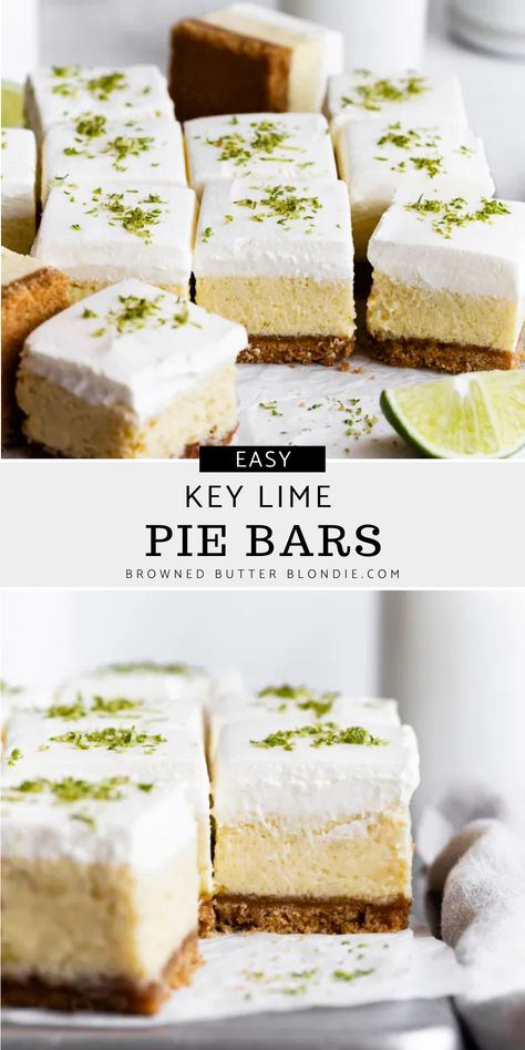 Key Lime Recipes, Key Lime Desserts, Key Lime Pie Bars, Lime Desserts, Dessert Oreo, Lime Recipes, Summer Baking, Dessert Bar Recipe, Pie Bars