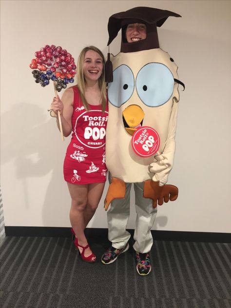 Mr. Owl and Tootsie Pop costume Tootsie Pop Costume, Tootsie Pop Owl, Lollipop Costume, Tootsie Roll Pops, Scrappy Cards, Owl Costume, Blow Pops, Tootsie Pop, Tootsie Roll