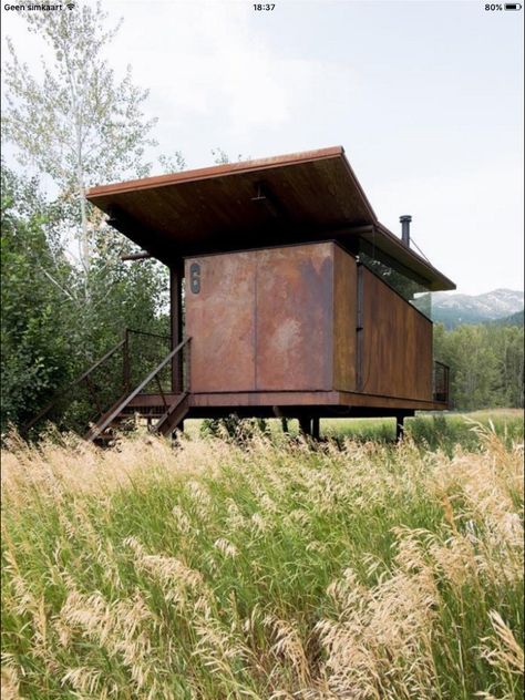 Modern Cabins, Olson Kundig, Metal Siding, Casa Container, Building A Shed, Tiny House Cabin, Modern Cabin, Shed Plans, Global Design