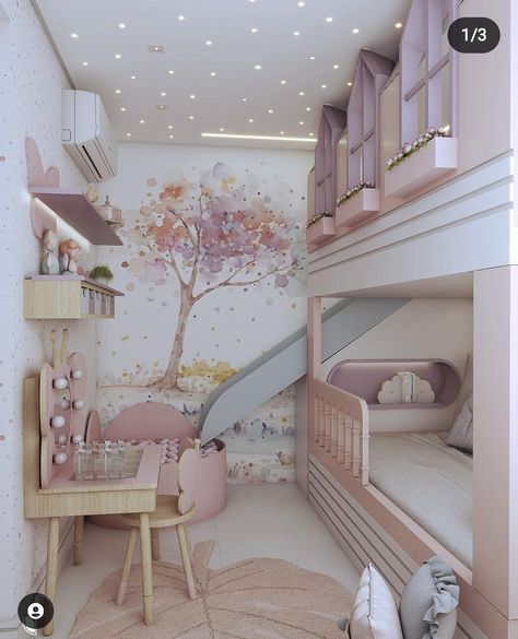 Toddler Pink Room, Kids Bedroom Ideas For Girls Toddler, Toddler Girl Room Decorating Ideas, Pink Girl Room Decor, Kids Bedroom Ideas, Pink Girl Room, Kids Room Interior Design, Daughter Bedroom, Toddler Girl Room