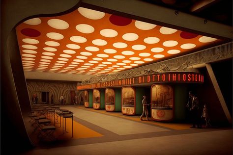 70s Interior, Retro Interior Design, Retro Interior, Scenic Design, Retro Futuristic, Brutalism, Retro Futurism, Amazing Architecture, 인테리어 디자인