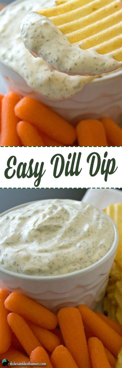 Easy Dill Dip Recipe from dishesanddustbunnies.com Easy Dill Dip, Dill Dip Recipe, Dill Dip Recipes, Onion Flakes, Dill Dip, Celery Salt, Dip Easy, Dust Bunnies, Snack Dip