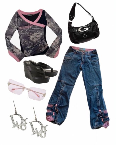 Gyaru Clothes, Mc Bling, Png Outfits, Y2k Inspo, Fashion Boards, Outfit Png, Trashy Y2k, Outfits Polyvore, Outfits Y2k