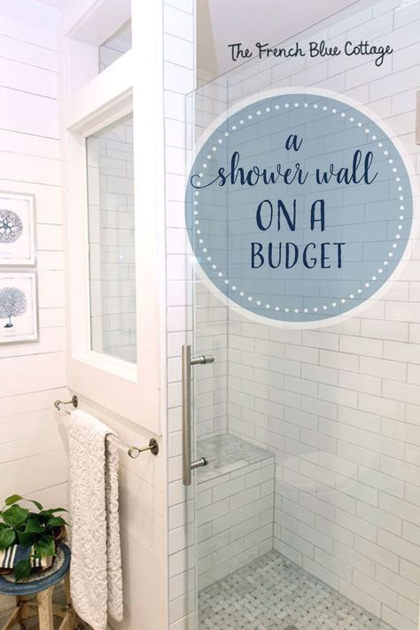 Shower Half Wall, Shower Windows Ideas, Shower Window, Diy Feather, Subway Tile Showers, Shiplap Bathroom, Shiplap Walls, Window In Shower, Beige Bathroom