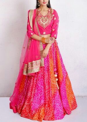 Lehriya Lehenga, Silk Bandhani Lehenga, Lehengas Traditional, Traditional Lehengas, Lehenga Traditional, Bandhej Lehenga, Bandhani Lehenga, Vasansi Jaipur, Rajasthani Dress