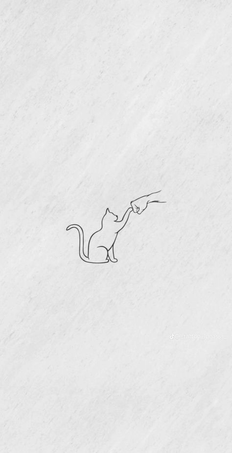 Minimal Cat Tattoo Ideas, Cat Memorial Tattoo Minimalist, Cute Small Cat Tattoos, Pet Tattoos Cat Memorial, Karma Is A Cat Tattoo, Cat Tattoo Men, Memorial Cat Tattoos, Lost Cat Tattoo, Tato Cat