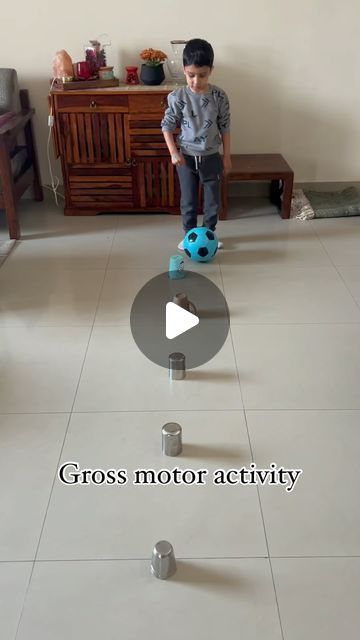 152K views · 2.3K likes | Shruti Kapoor ~ Early Years on Instagram: "Gross motor activity for kids  Age: 3 years and above   Arrange a few glasses on the floor as shown in the video and have your child dribble through the gaps and hit a target.   Benefits:  ⚽️ gross motor development  ⚽️ enhanced coordination  ⚽️ builds focus ⚽️ ball control  ⚽️ precision   For beginners, have the glasses spaced out more, gradually decreasing the space between them  Follow @kapoor.and.son for more fun activities 💕   #kidsactivities #activitiesforkids #toddleractivities #earlyyears #earlylearning #grossmotorskills #outdooractivities #outdoorplay #learningthroughplay #busytoddler #indooractivities #footballgames #gamesforkids #preschool #kindergarten #earlyeducation #funactivities #toddlerplay #parenting #d Gross Motor Activities With Balls, Activities For Active Toddlers, Gross Motor Activities 2-3, Gross Motor Activity For Preschoolers, Outdoor Activities For Preschool, Large Motor Activities For Preschoolers, Gross Motor Activities For Preschoolers Indoor, Ball Activities For Toddlers, Ball Activities For Preschoolers